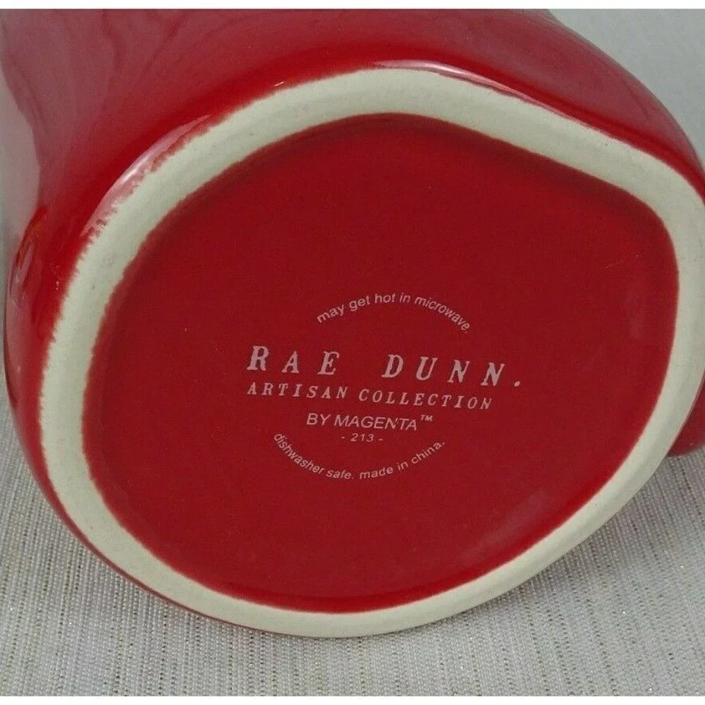 New RAE DUNN Rainbow 🌈 Figural Mug Love Is Equal Red With Lid Pride Home Decor